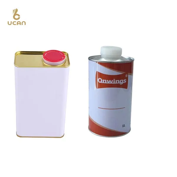1 Liter Varnish Paint Can 1L Round and Rectangle White Tin Can For Paint Chemical Oil Packaging 1000ML Metal Tin Container