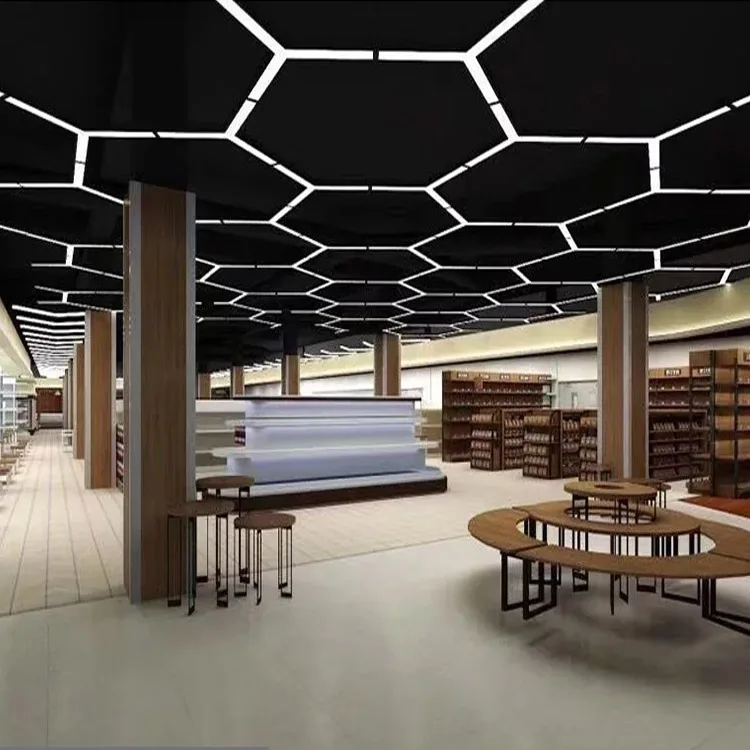 Hexagon Led Light Car Workshops Detailing Working Hexagonal Lights Honeycomb Lamp For Garage Ceiling