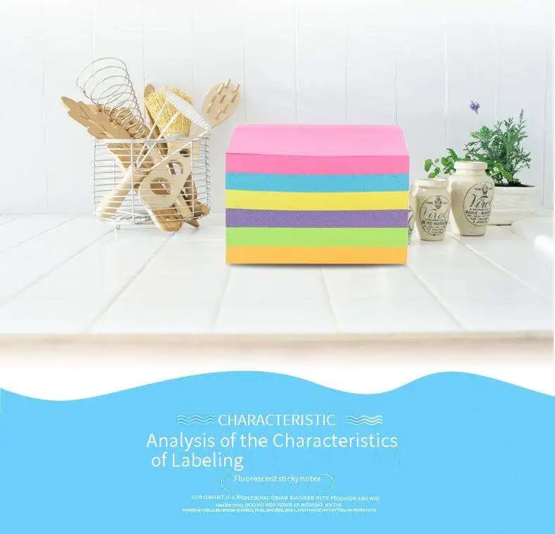 Colored sticky notes 3x3 planner memo books office index paper school stationary supply accessories Customizable Wholesale