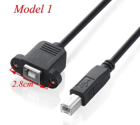Factory produce panel mount usb b male to usb b female printer extension cable with screw lock
