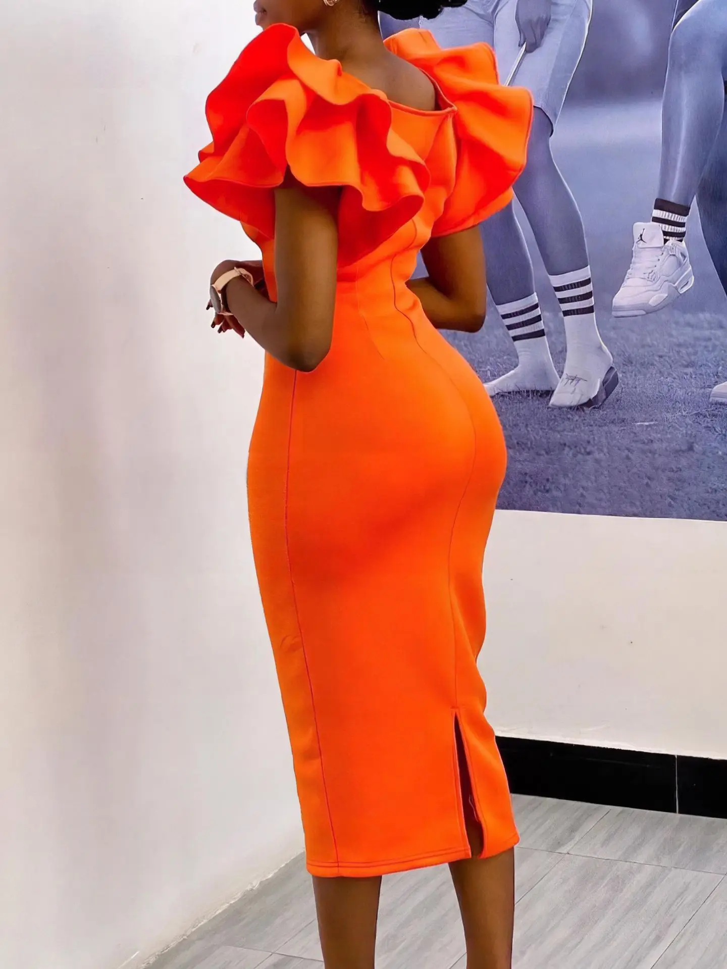 D3282 Cross-border Womenswear Temperament Squabridesmaid Dresssleeve Socialite Party Dress Foreign Trade Summer PU Mini Vintage