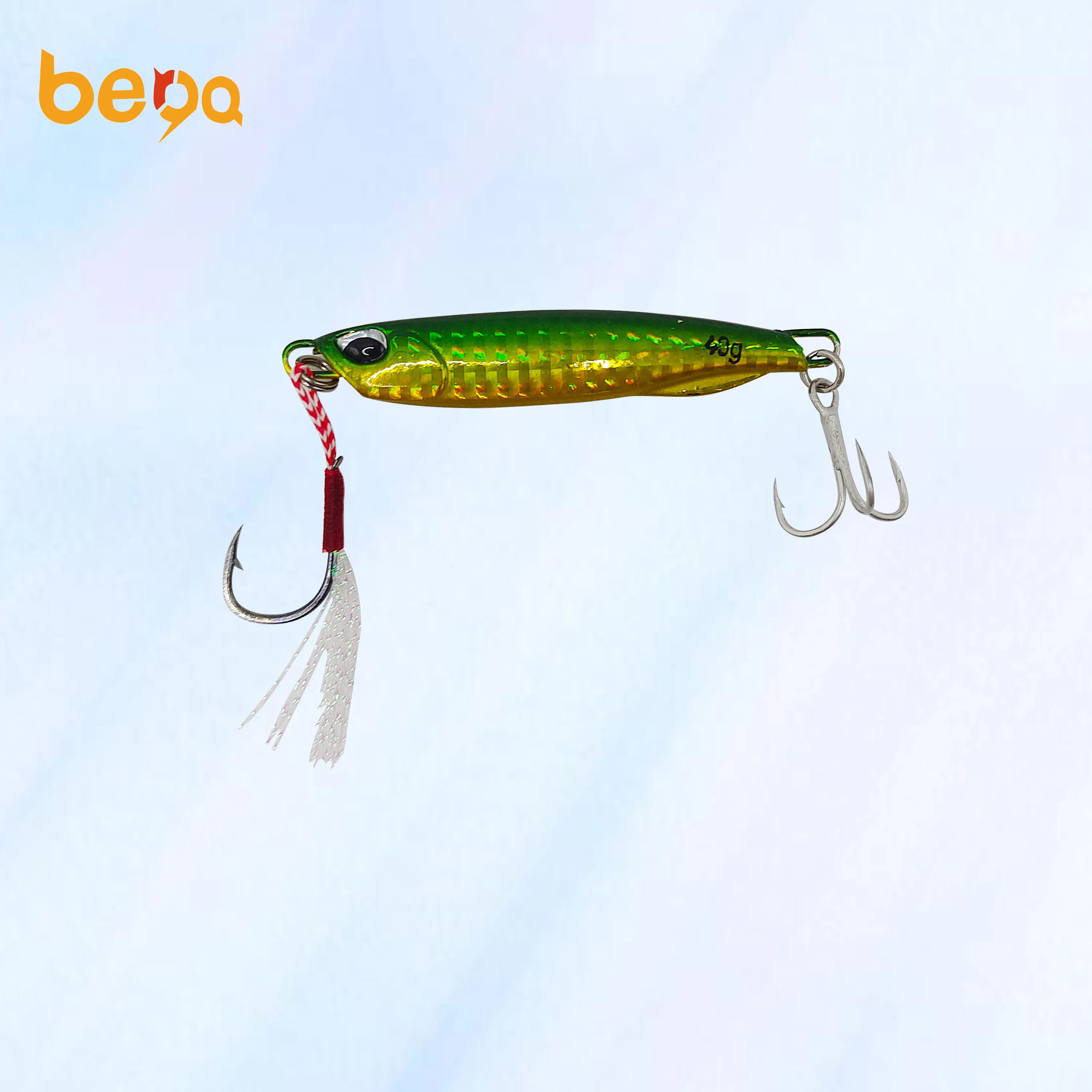Double hook iron plate simulation Luya bait super long cast fishing perch perch kill fresh water fishing iron plate