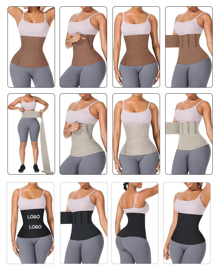 Новый дизайн эластичного дышащего пояса с логотипом на заказ, триммер для талии, пояс для живота, тренировочная лента для талии