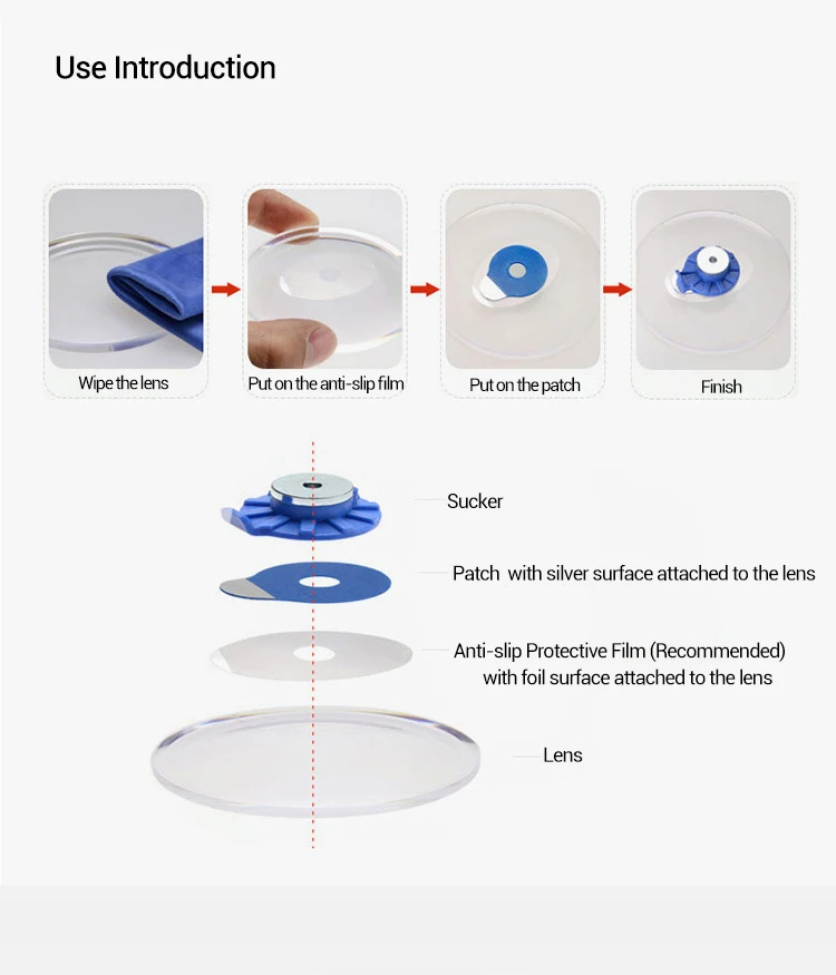 Optical glasses blocking pads edging pads
