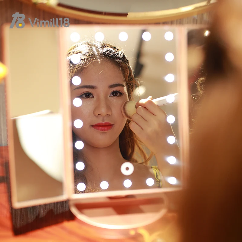 Wholesale LED light makeup mirror, USB power input LED makeup mirror, high quality makeup mirror with light