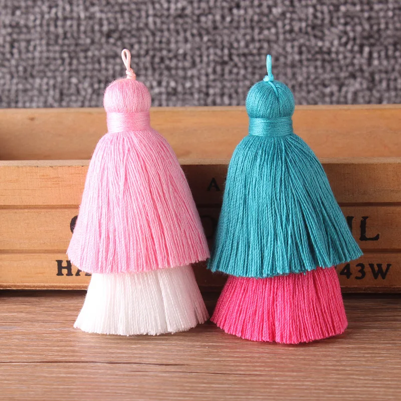 Double-layer Cotton Thread Colorful Jewelry Handmade Tassel Craft Polyester Tassels Mini Tassels