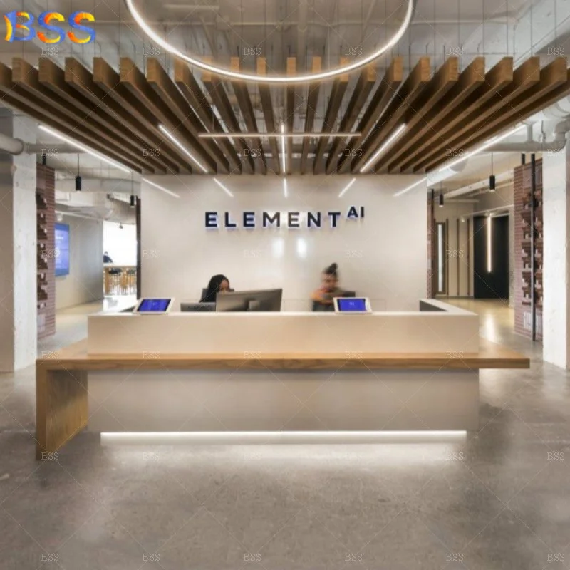 Стойка регистрации интерьерный дизайн современный под заказ для коммерческого использования Мраморная офиса стойка