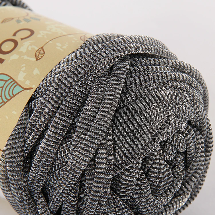 Hot sale twisted yarn crochet recycled cotton rope color cotton fancy yarn