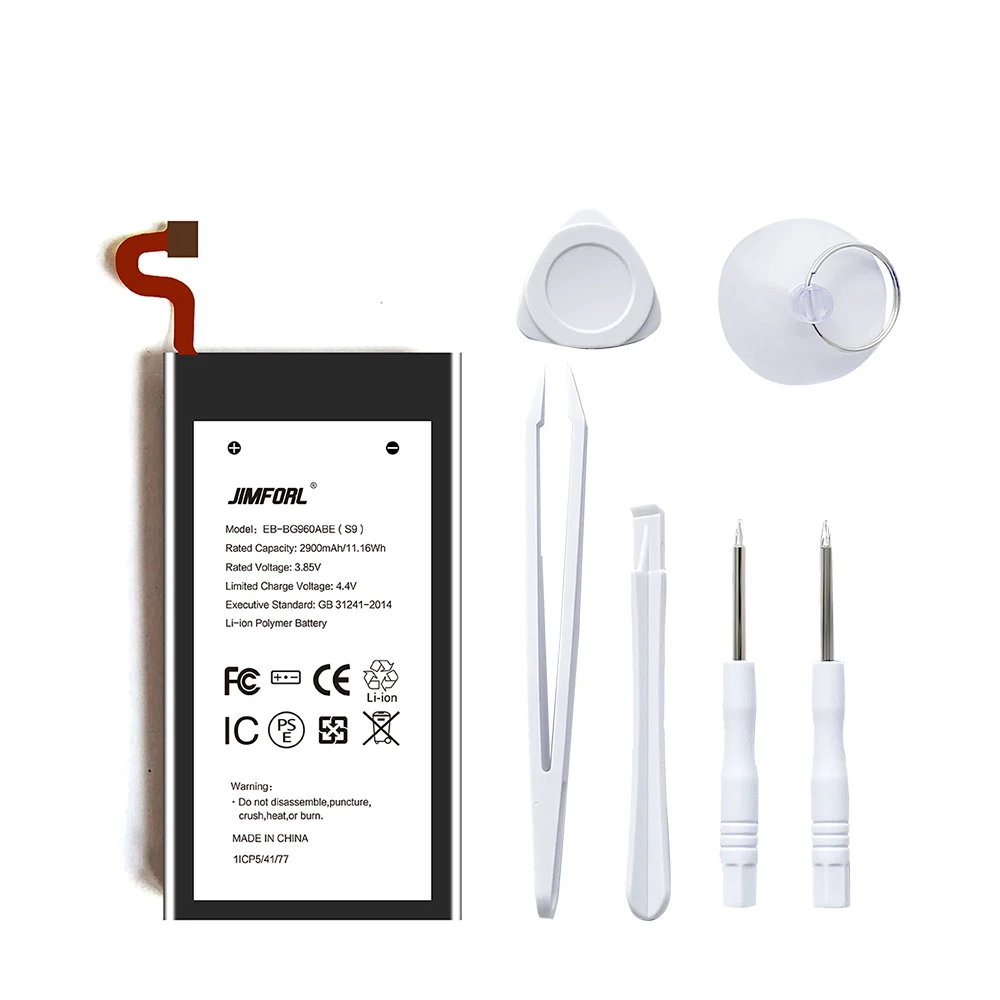 
Jimforl full 100% capacity replacement built-in battery samsung galaxy s9 original battery 3000mah 