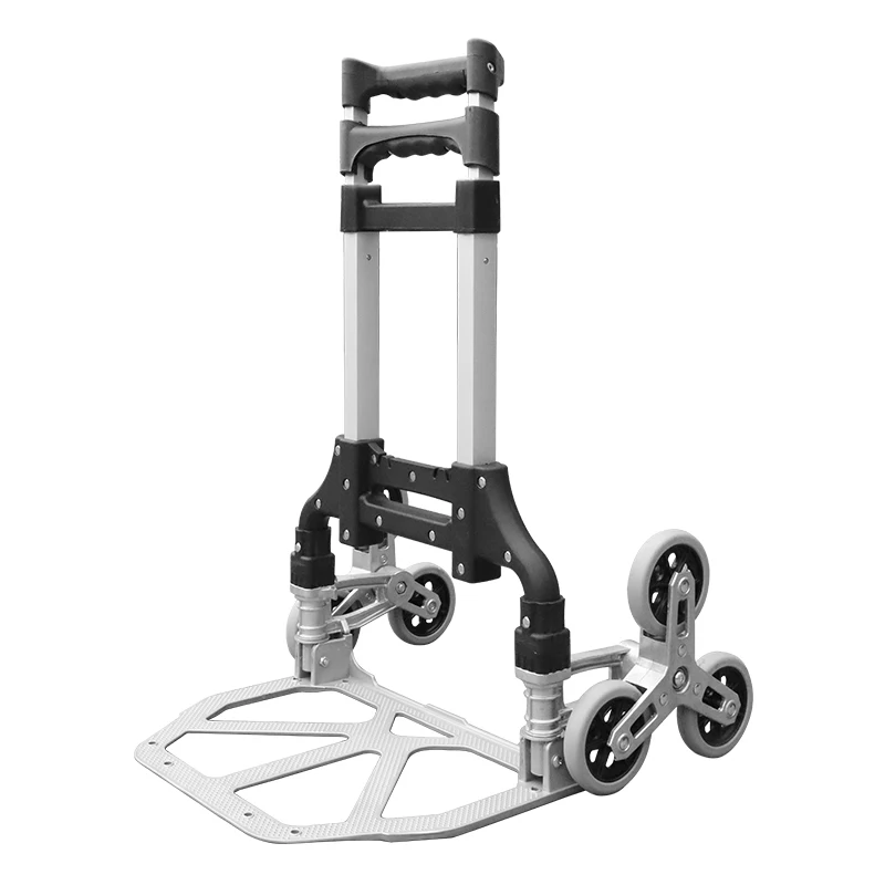 Lightweight 6 Crystal Wheels Portable Hand Truck With 2 Ropes 16 Bearings 154lbs On Ground All Terrain Stair Climbing Cart