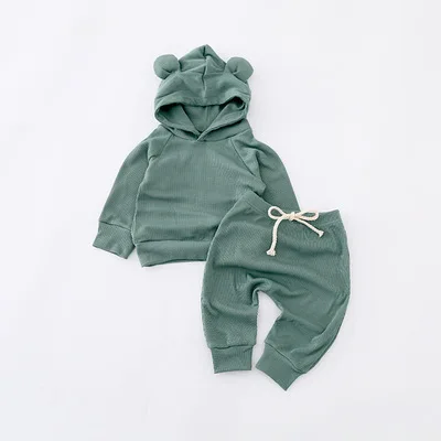 Baby clothes set solid color toddler hoodie tracksuit fashion kids boy sweat suit cute kids jogger set