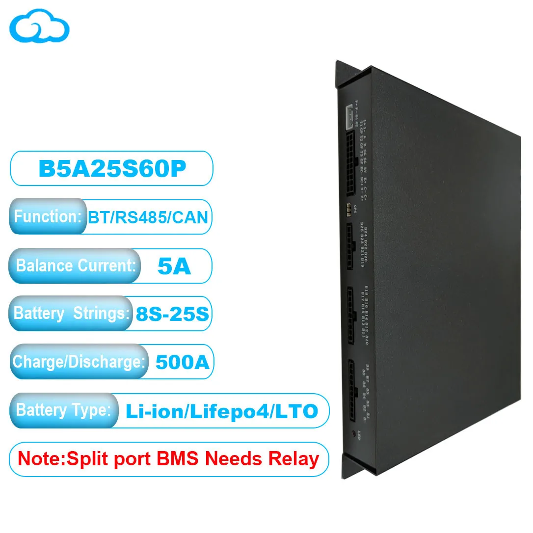 B5A25S60P JK Smart Bms  8S 9S 10S 12S 13S 14S 16S 17S 20S 21S 24S 2A 5A Balance Current Li-Ion LTO Lifepo4 bms 600A