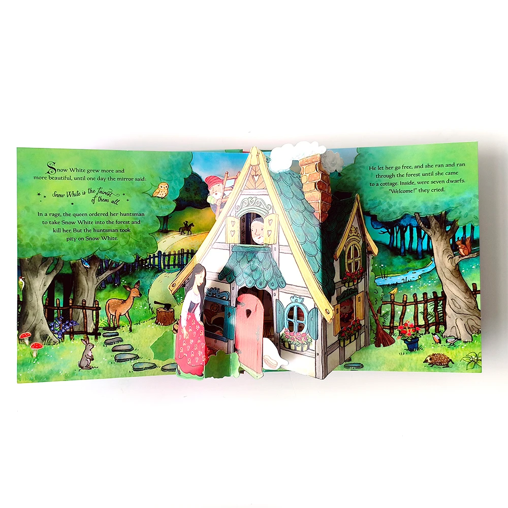 OEM Kids Book Snow White And The Seven Dwarfs Bedtime Story Book For Kids 3D Pop Up Book Printing On Demand
