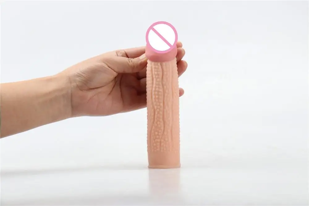 
waterproof realistic custom penis enlargement extension sleeves condom for men 