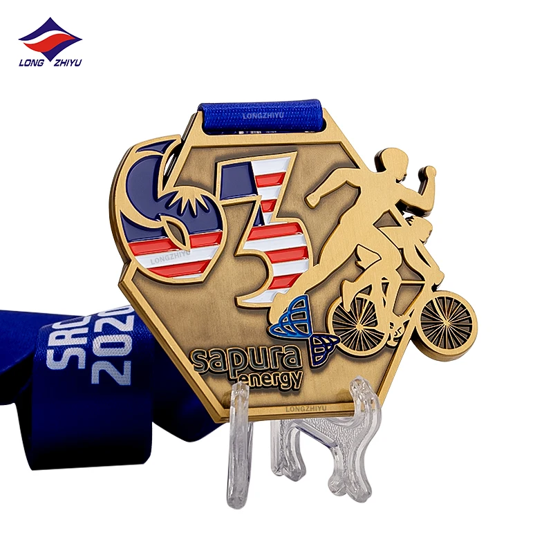 Longzhiyu Custom Engraved Metal Medallions Golf Ball Marker Miraculous Medal with Logo Ribbon Metal Crafts