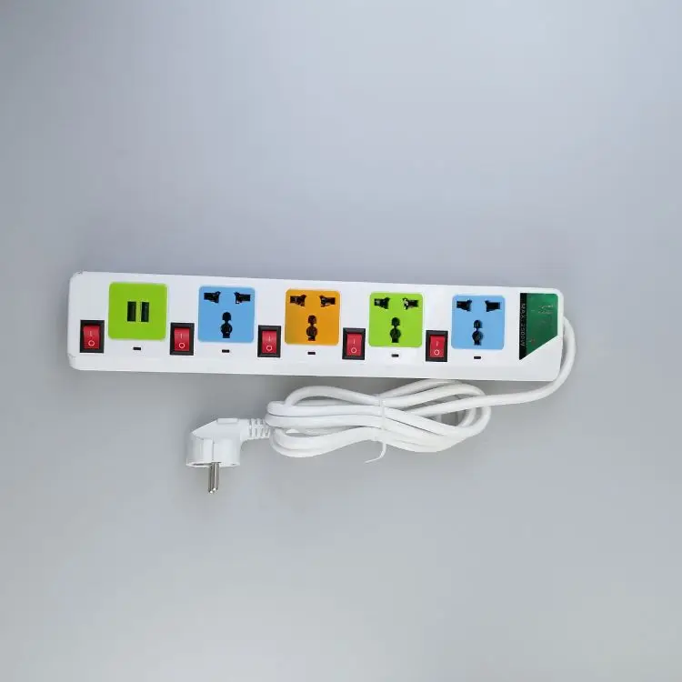 Hot Sell WH series Universal 3-6 Outlet Power Electrical Extension socket cord custom