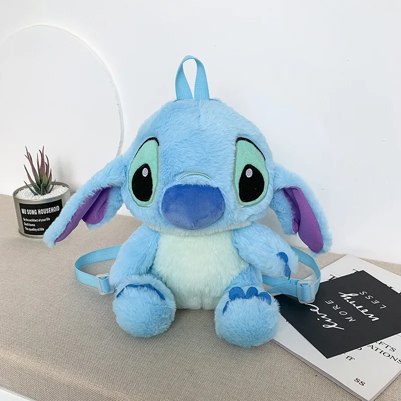 Cartoon Blue Stitch Plush Backpack Cute Stitch Backpacks Stuffed Plush Dolls For Girls Bags Soft Christmas Gift