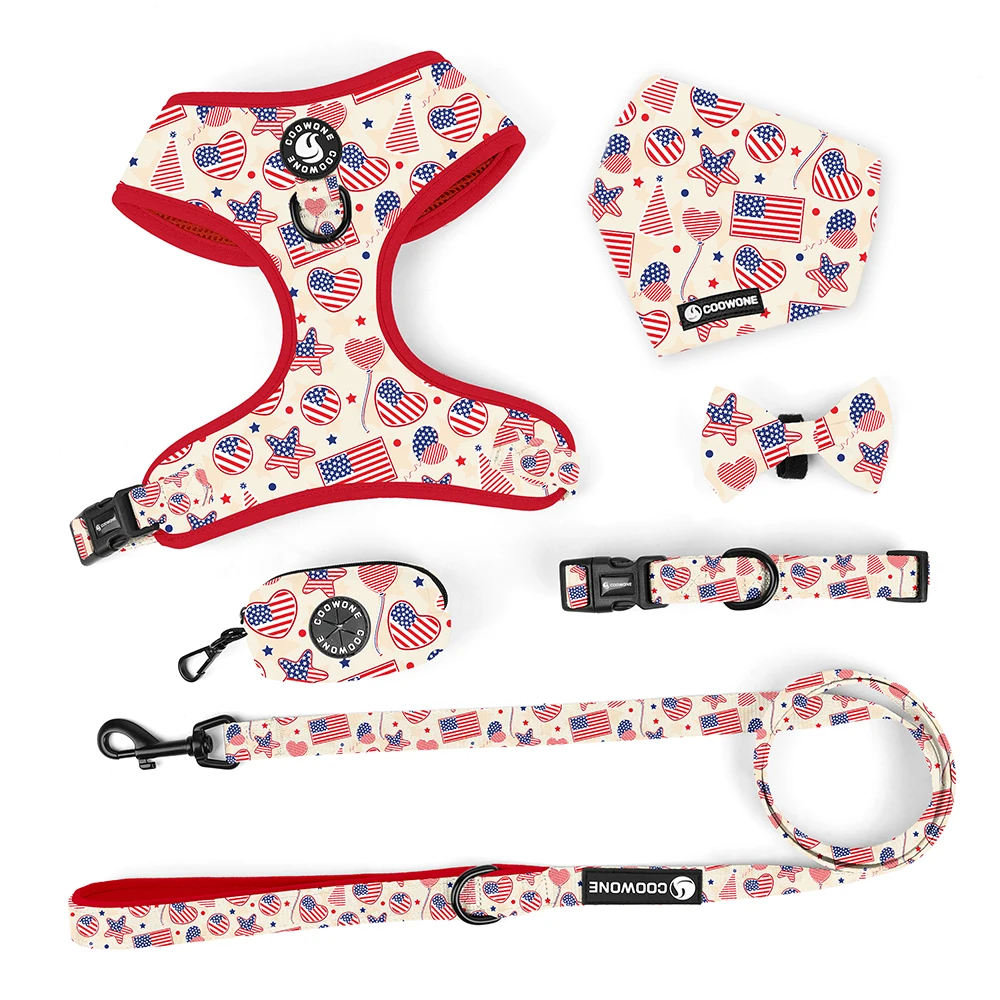 Personalized Flower Pattern Dog Harness Set Pet Collar And Leash Product Cardboard Hangers Package Box