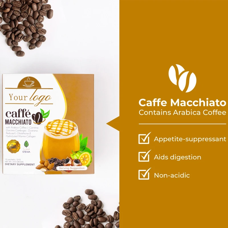 Slimming Dietary Supplement Caffe Macchiato slim tea milk powder with garcinia cambogia guarana for aids in digestion