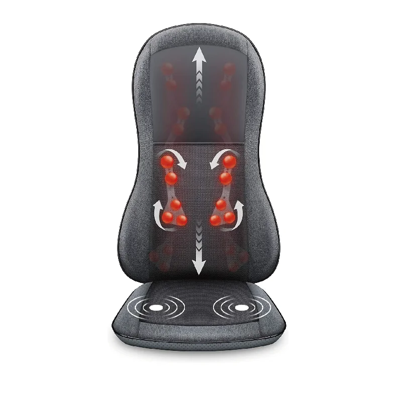 Full Back Massager with Heat -2D/3D Shiatsu Massage Seat Cushion with 10 Massage Nodes, Massage Chair Pad, Rolling Kneading