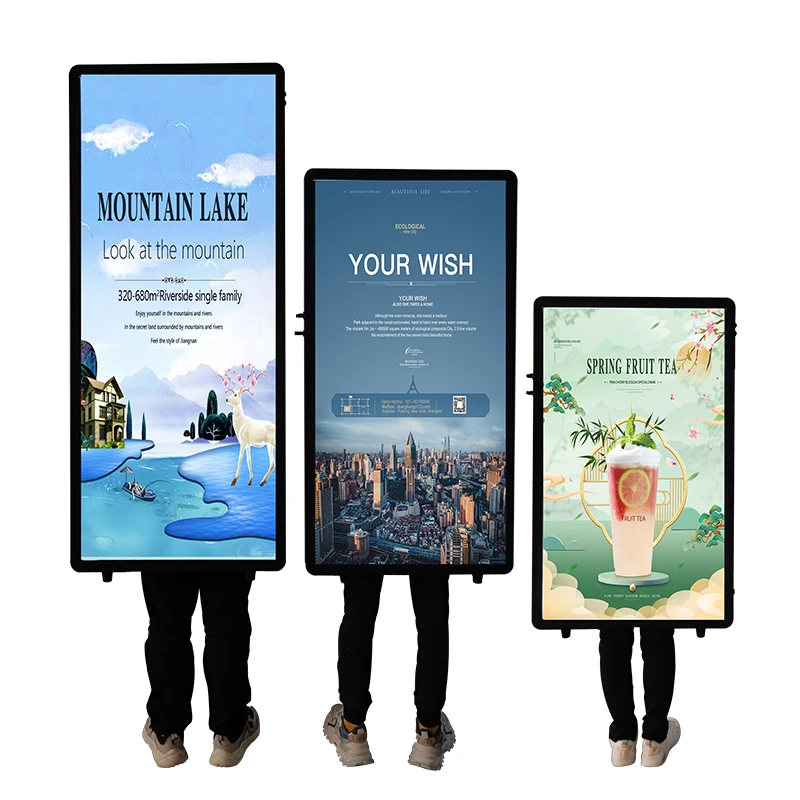 LED Display Light Box Rectangle Shape Scrolling Screen Walking Backpack Billboard Digital Signage for Trade Shows