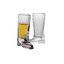 Hot sale unique shape1.5oz whisky vodka alcohol glass cup boot shaped Shot Glass set