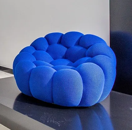 Modern Trendy Design Home Furniture Living Room Floor Sofas Luxury 3D Breathable Knitting Fabric honeycomb Bubble sofa