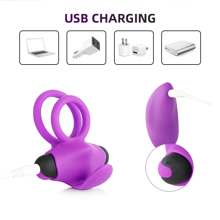 Remote Control Vibrating Dual Cock Rings prostate massager Cock Ring male cock ring vibrator