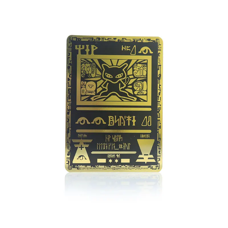 Personalization Design Luxury Printing Black Gold Magic Metal Playing Cards Cute Anima Customized Metal Game Cards
