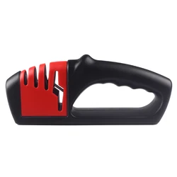 Kitchen Accessories Stainless Steel Plastic Handheld Knife and Scissors Sharpener Professional 4 Stage Kitchen Knife Sharpener