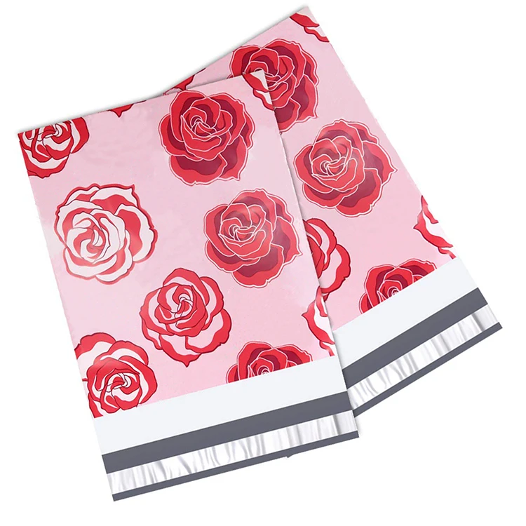 Self Adhesive Mailer Custom Printed Pink Poly Recycle Clothing Courier Bag for shipping