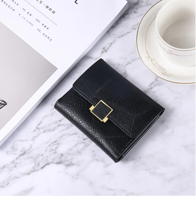 Clutch Short Wallets Card Holder Wallets New Designer High Quality Trendy Custom Logo PU Leather for Women Waterproof Polyester