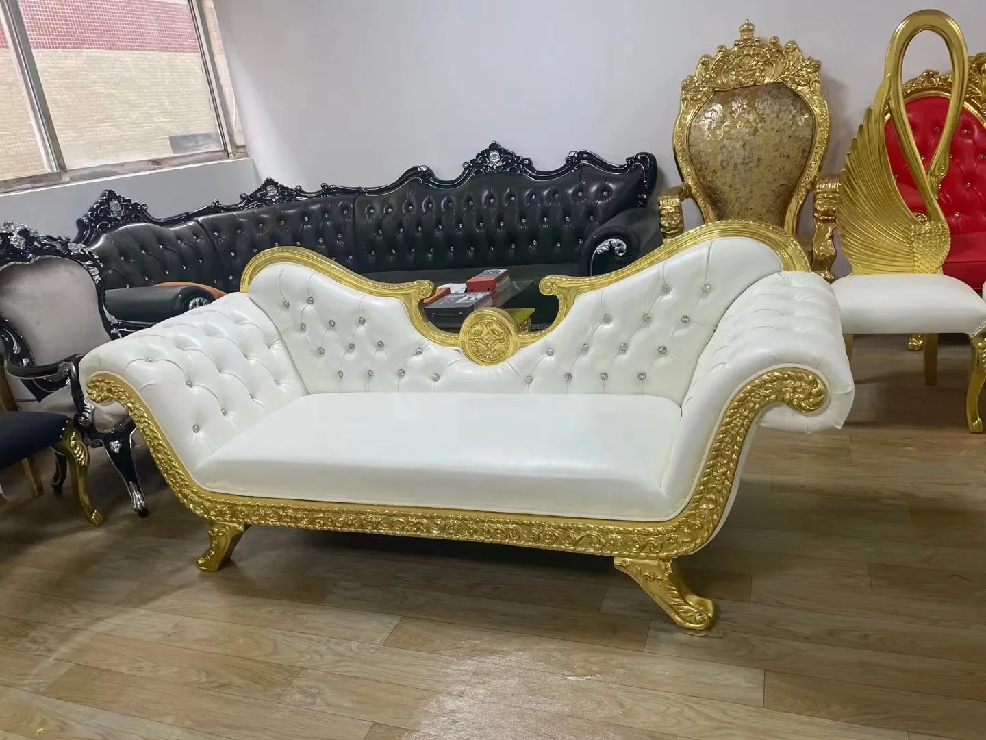 Royal wedding bride and groom wooden king throne sofa for sale