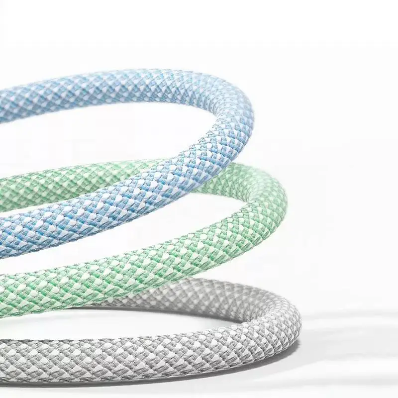 Hot Sale Macaroon Colorful Braiding USB Type C Micro L Fast Charge USB 3 in 1 Charging Cable