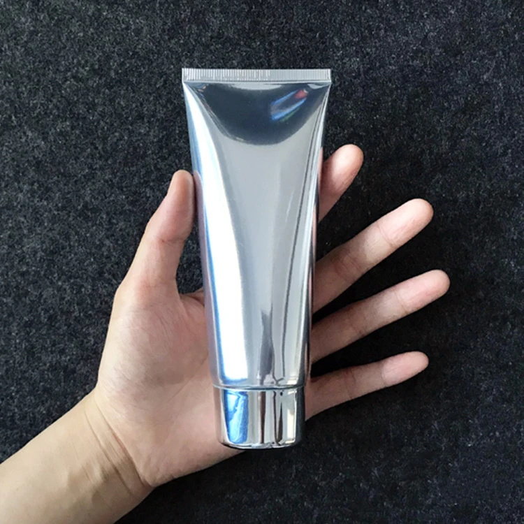 100g Bright Silver empty Facial cleanser BB Cream Aluminum plastic Tube 100ml Skin care Hand cream Soft tube