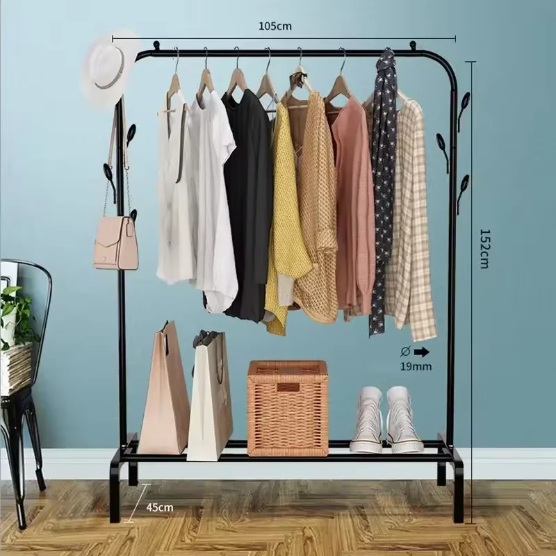 Stand Coat Rack Free Standing Home Mobile Children Entryway Metal Coat Rack With Wheel