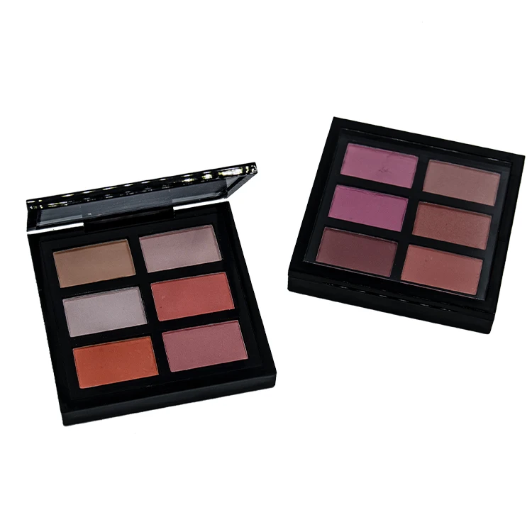 Hot selling makeup powder waterproof face compact 6 colors blush palette private label