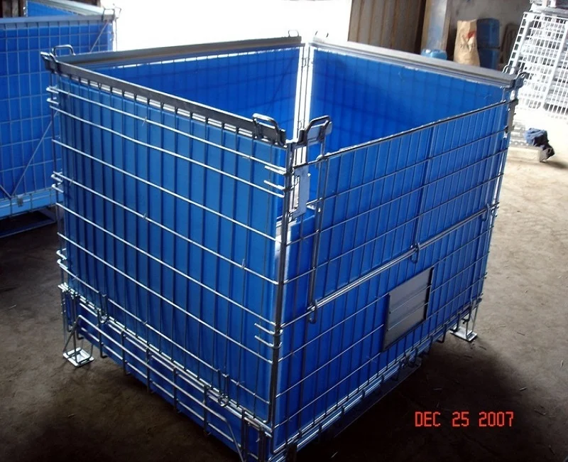 Складской поддон 50x100 с сеткой внутри PP листовой стальной складной проволочный