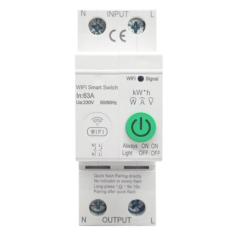 GXPR 2P 63A Wi-Fi умный переключатель smartlife измеритель энергии Kwh измерительный автоматический выключатель Реле таймера