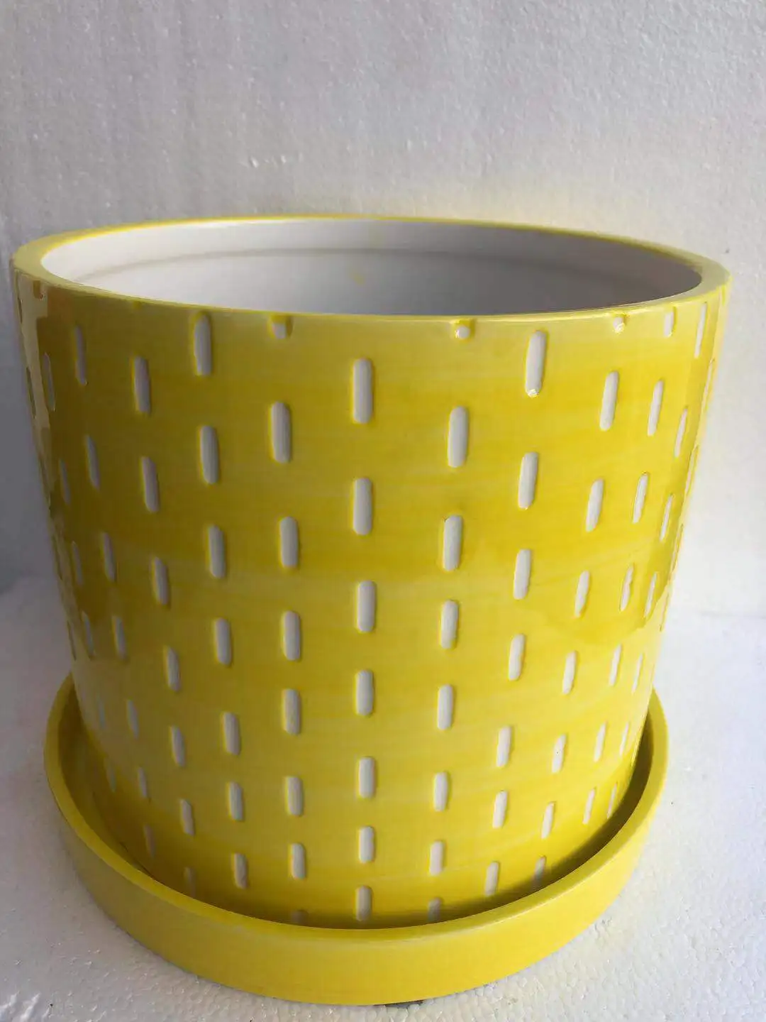 Balcony decorative ceramic flower pot garden ornamental planter pottery pot