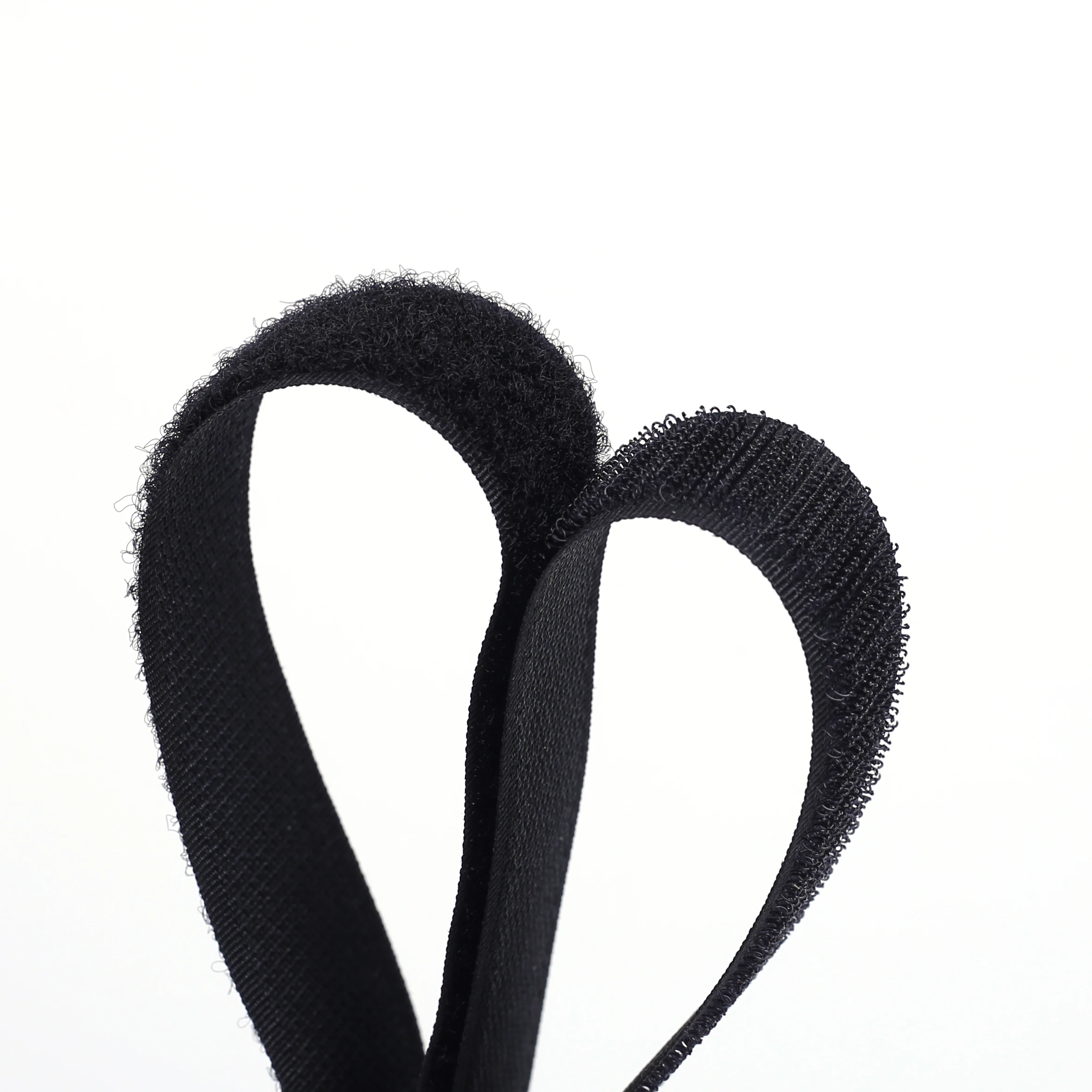 Various Width White And Black 30% Polyester 70% Nylon Tape Roll Hook And Loop Tape For Bags Clothing Shoes Hat