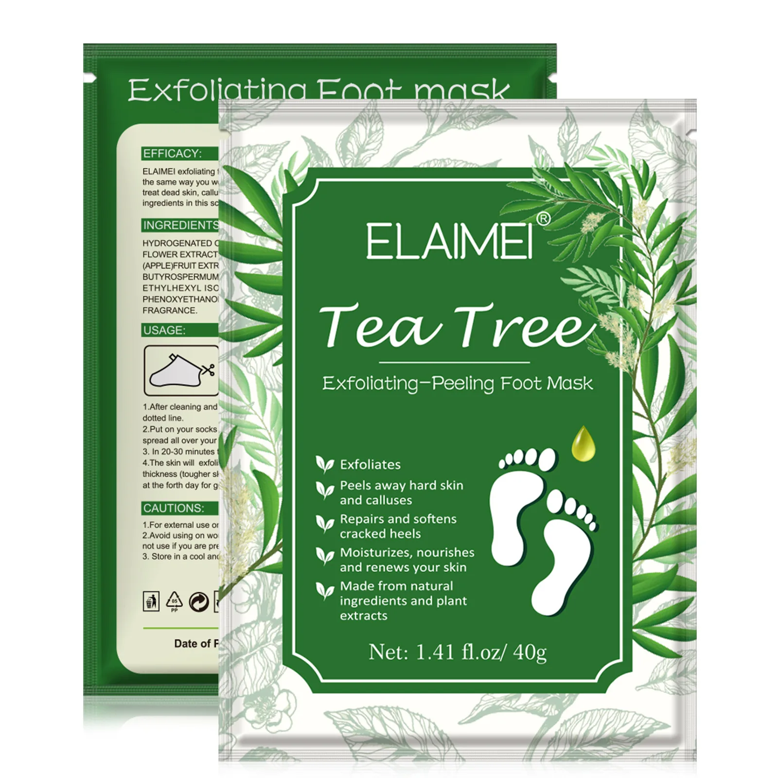 Natural Botanical Extracts Repairs Rough Heels & Get Smooth Feet Men Women Moisturizing Exfoliating Foot Peel Mask