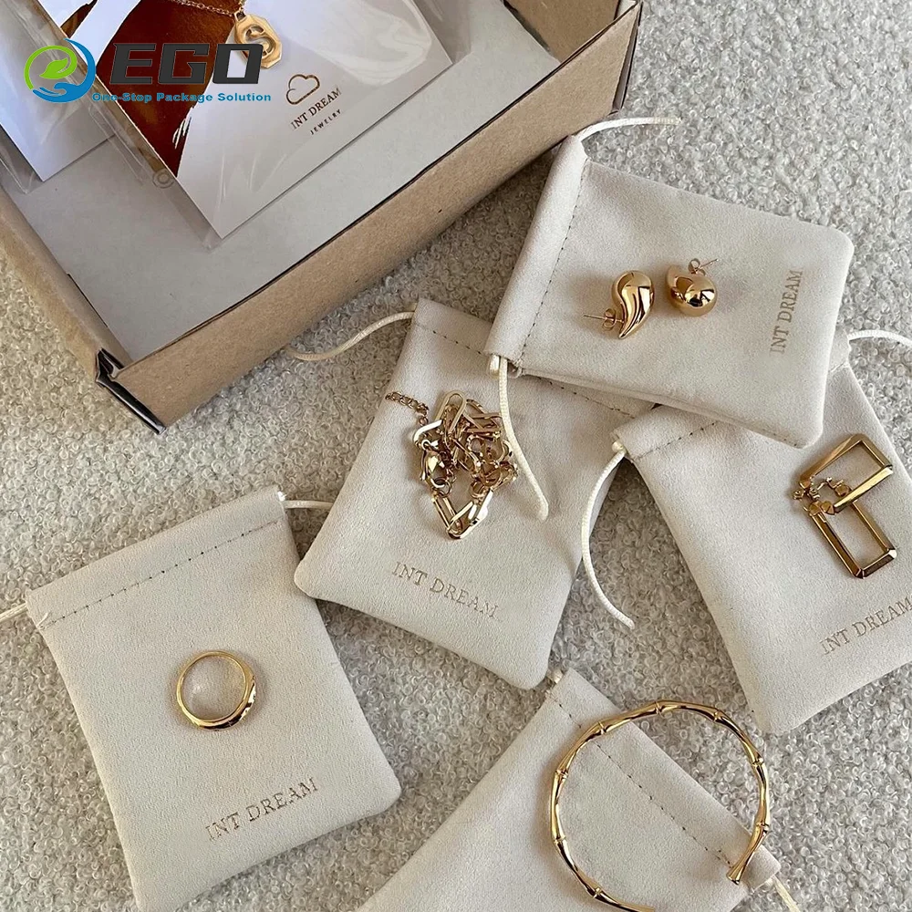 Custom Velvet Drawstring Bags For Jewelry Earrings Rings Necklace Packaging Jewelry Containers