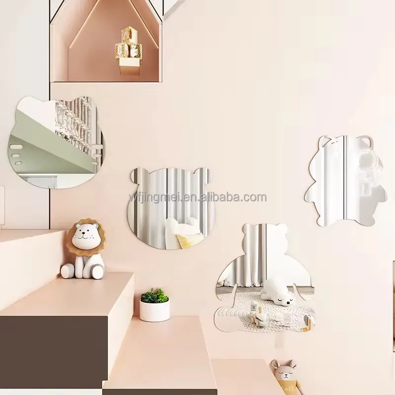 Self adhesive irregular frameless bedroom wavy living room home decor unbreakable mirror acrylic sliver window wall deco mirror