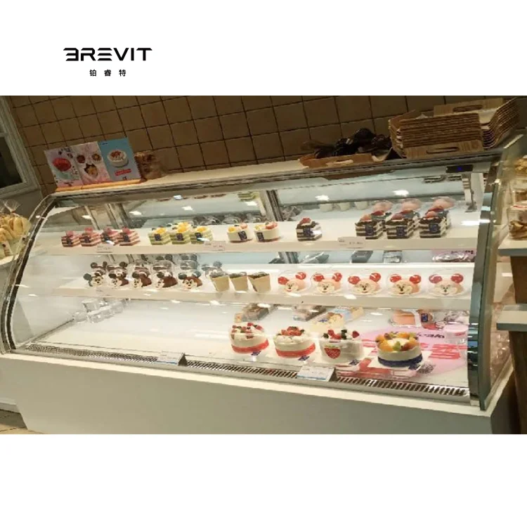 Refrigerator Chiller Freezer Cake Display Fridge for Bakery Stands Front and Rear Door Opening Brevit showcase Cabinet