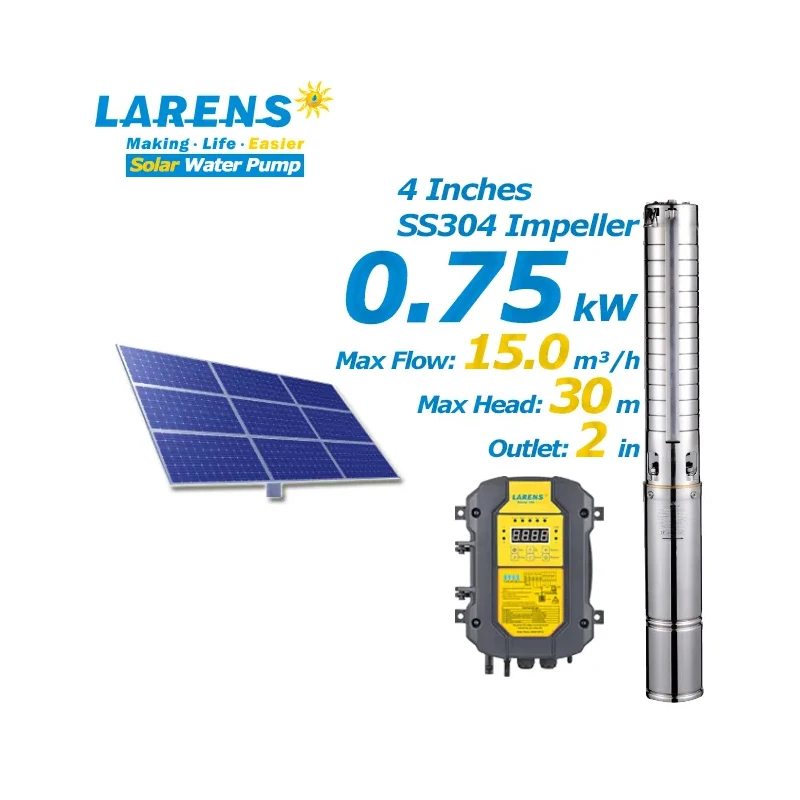 Bombas Solares De Agua Para Pozos Submercible Solar Water Pump Max Head 60M For Agriculture In Large Flow