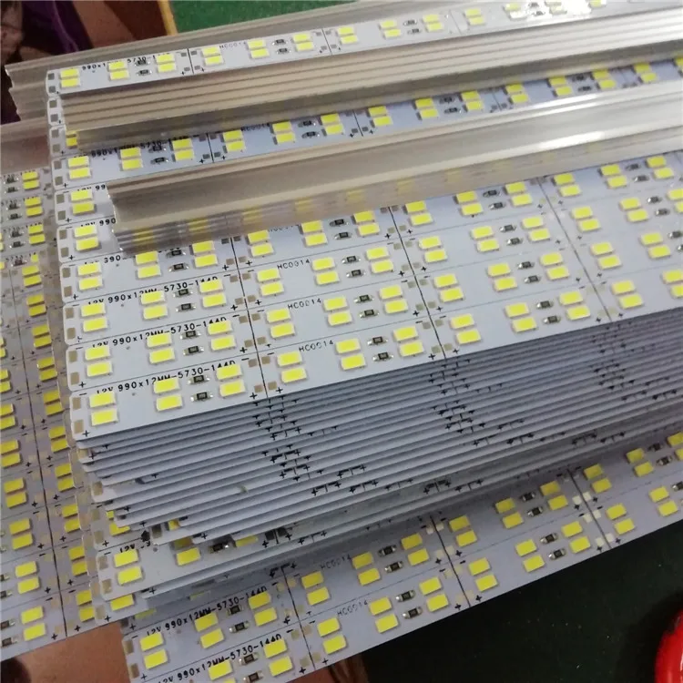 Супер яркий 7030 5630 2835 SMD 72 светодиода 144 светодиоды настраиваемая длина светодиодный светильник бар DC 12 В 24 Алюминиевый жесткий свет