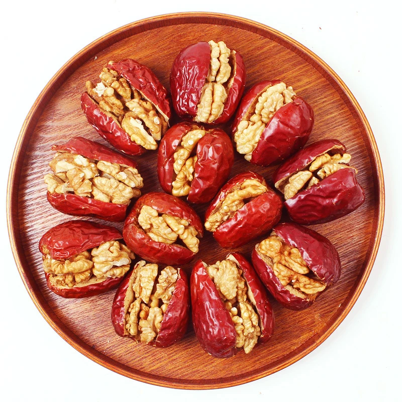 Chinese new snacks dried red dates walnut with walnut kernel in the middle walnut with jujube