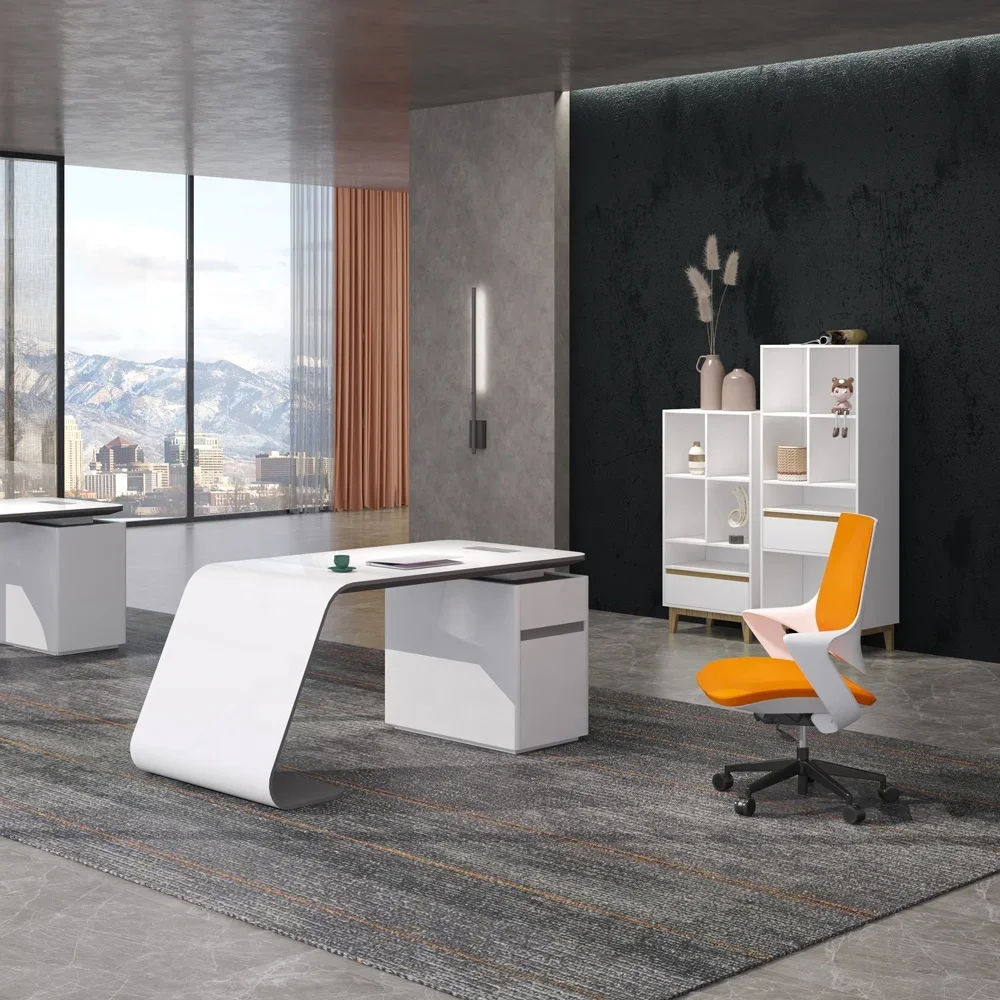 Современная простая дешевая глянцевая краска для выпечки небольшая офисная мебель домашняя спальня Офисная Настройка Рабочий стол