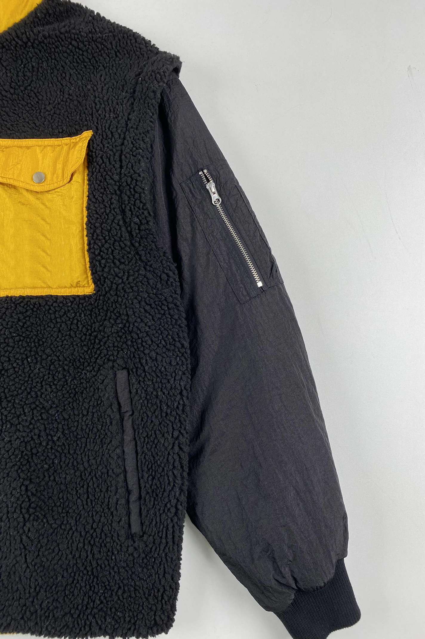 Unisex Winter Fleece Jacket Plaid Pattern Bomber Jacket Zip-up Teddy Style Casual for Men Design Your Own OEM Logo Black Stand